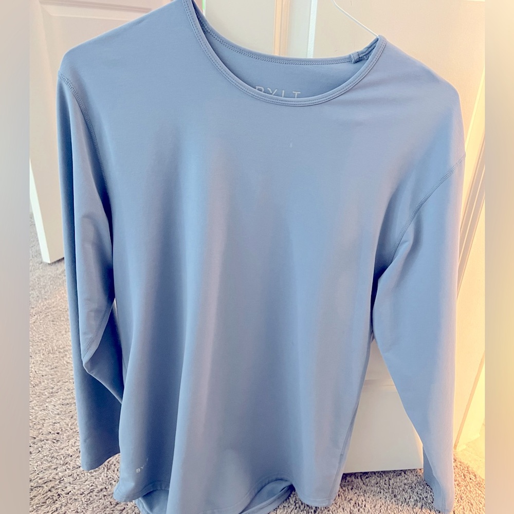 BYLT glacier blue long sleeve shirt